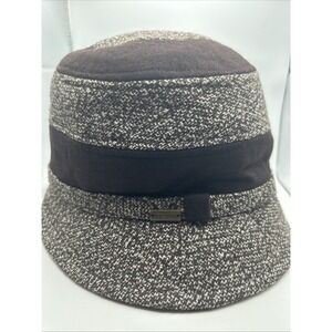 Vintage-Style Betmar Bucket Hat,  Brown‎ Wool Tweed, Wide Band, Fall/winter